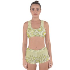 Sunflower Fly Flower Floral Racerback Boyleg Bikini Set