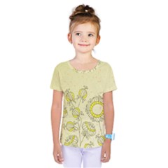 Sunflower Fly Flower Floral Kids  One Piece Tee