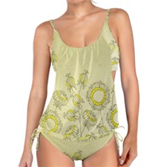 Sunflower Fly Flower Floral Tankini Set