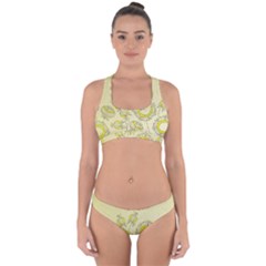 Sunflower Fly Flower Floral Cross Back Hipster Bikini Set