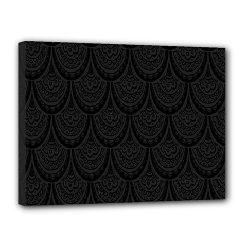 Skin Abstract Wallpaper Dump Black Flower  Wave Chevron Canvas 16  x 12 