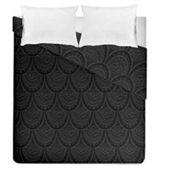 Skin Abstract Wallpaper Dump Black Flower  Wave Chevron Duvet Cover Double Side (Queen Size)