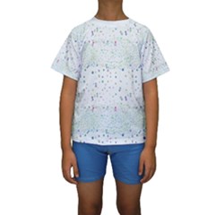 Spot Polka Dots Blue Pink Sexy Kids  Short Sleeve Swimwear by Mariart