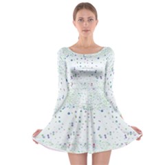 Spot Polka Dots Blue Pink Sexy Long Sleeve Skater Dress by Mariart