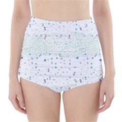 Spot Polka Dots Blue Pink Sexy High-waisted Bikini Bottoms by Mariart