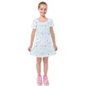 Spot Polka Dots Blue Pink Sexy Kids  Short Sleeve Velvet Dress View1