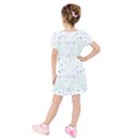 Spot Polka Dots Blue Pink Sexy Kids  Short Sleeve Velvet Dress View2