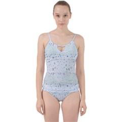 Spot Polka Dots Blue Pink Sexy Cut Out Top Tankini Set