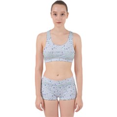 Spot Polka Dots Blue Pink Sexy Work It Out Sports Bra Set by Mariart