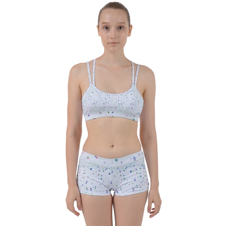 Spot Polka Dots Blue Pink Sexy Women s Sports Set