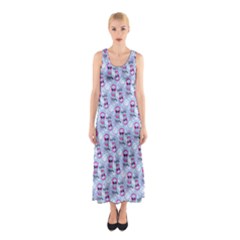 Pattern Kitty Headphones  Sleeveless Maxi Dress by iCreate