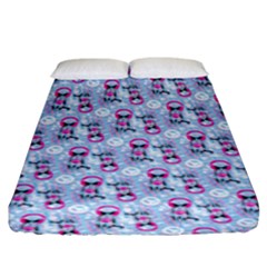 Pattern Kitty Headphones  Fitted Sheet (king Size) by iCreate