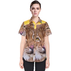 Tiger Beetle Lion Tiger Animals Women s Short Sleeve Shirt