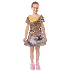 Tiger Beetle Lion Tiger Animals Kids  Short Sleeve Velvet Dress