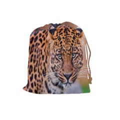 Tiger Beetle Lion Tiger Animals Leopard Drawstring Pouches (large)  by Mariart