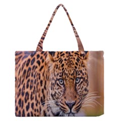 Tiger Beetle Lion Tiger Animals Leopard Zipper Medium Tote Bag