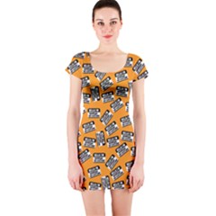 Pattern Halloween Wearing Costume Icreate Short Sleeve Bodycon Dress by iCreate