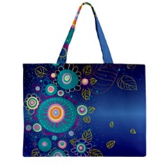 Flower Blue Floral Sunflower Star Polka Dots Sexy Zipper Mini Tote Bag