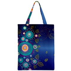 Flower Blue Floral Sunflower Star Polka Dots Sexy Zipper Classic Tote Bag