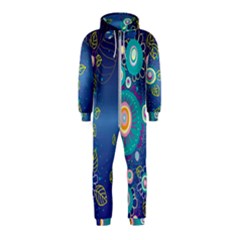 Flower Blue Floral Sunflower Star Polka Dots Sexy Hooded Jumpsuit (kids) by Mariart