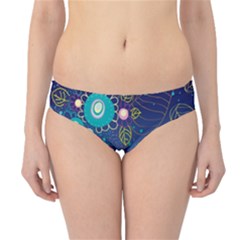 Flower Blue Floral Sunflower Star Polka Dots Sexy Hipster Bikini Bottoms