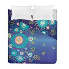 Flower Blue Floral Sunflower Star Polka Dots Sexy Duvet Cover Double Side (full/ Double Size)