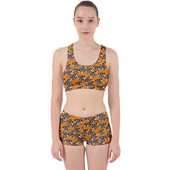 Pattern Halloween Wearing Costume Icreate Work It Out Sports Bra Set by iCreate