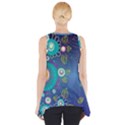 Flower Blue Floral Sunflower Star Polka Dots Sexy Side Drop Tank Tunic View2