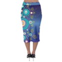 Flower Blue Floral Sunflower Star Polka Dots Sexy Midi Pencil Skirt View2