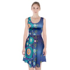 Flower Blue Floral Sunflower Star Polka Dots Sexy Racerback Midi Dress by Mariart