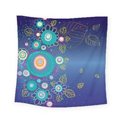 Flower Blue Floral Sunflower Star Polka Dots Sexy Square Tapestry (small)