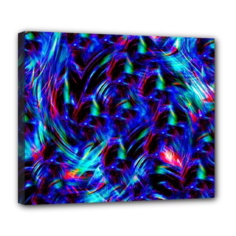 Dark Neon Stuff Blue Red Black Rainbow Light Deluxe Canvas 24  X 20   by Mariart