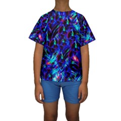 Dark Neon Stuff Blue Red Black Rainbow Light Kids  Short Sleeve Swimwear by Mariart