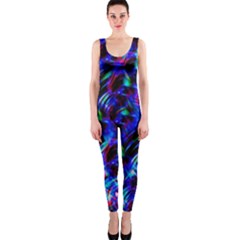 Dark Neon Stuff Blue Red Black Rainbow Light Onepiece Catsuit by Mariart