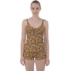 Pattern Halloween  Tie Front Two Piece Tankini