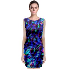 Dark Neon Stuff Blue Red Black Rainbow Light Classic Sleeveless Midi Dress