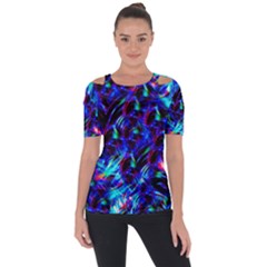 Dark Neon Stuff Blue Red Black Rainbow Light Short Sleeve Top