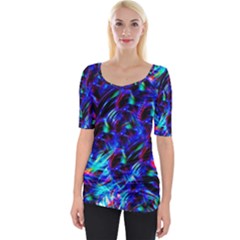 Dark Neon Stuff Blue Red Black Rainbow Light Wide Neckline Tee