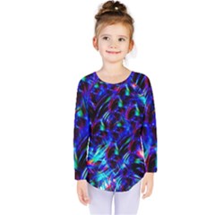 Dark Neon Stuff Blue Red Black Rainbow Light Kids  Long Sleeve Tee