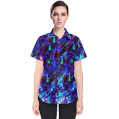 Dark Neon Stuff Blue Red Black Rainbow Light Women s Short Sleeve Shirt