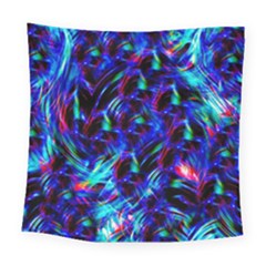 Dark Neon Stuff Blue Red Black Rainbow Light Square Tapestry (large)