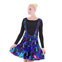 Dark Neon Stuff Blue Red Black Rainbow Light Suspender Skater Skirt by Mariart