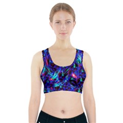 Dark Neon Stuff Blue Red Black Rainbow Light Sports Bra With Pocket