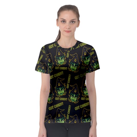 Pattern Halloween Witch Got Candy? Icreate Women s Sport Mesh Tee by iCreate