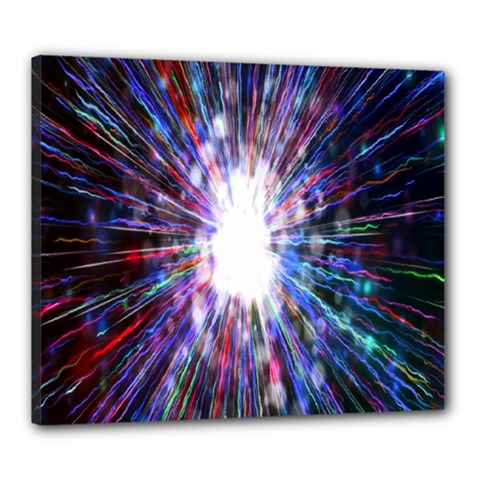 Seamless Animation Of Abstract Colorful Laser Light And Fireworks Rainbow Canvas 24  X 20 