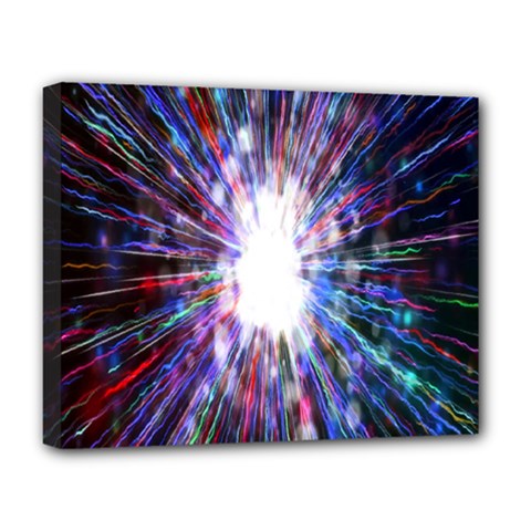 Seamless Animation Of Abstract Colorful Laser Light And Fireworks Rainbow Deluxe Canvas 20  X 16  