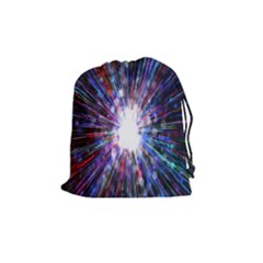 Seamless Animation Of Abstract Colorful Laser Light And Fireworks Rainbow Drawstring Pouches (medium)  by Mariart