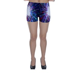 Seamless Animation Of Abstract Colorful Laser Light And Fireworks Rainbow Skinny Shorts