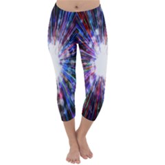 Seamless Animation Of Abstract Colorful Laser Light And Fireworks Rainbow Capri Winter Leggings 