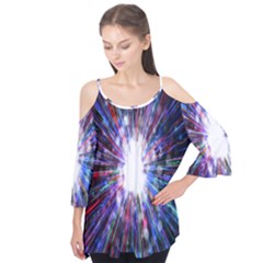 Seamless Animation Of Abstract Colorful Laser Light And Fireworks Rainbow Flutter Tees